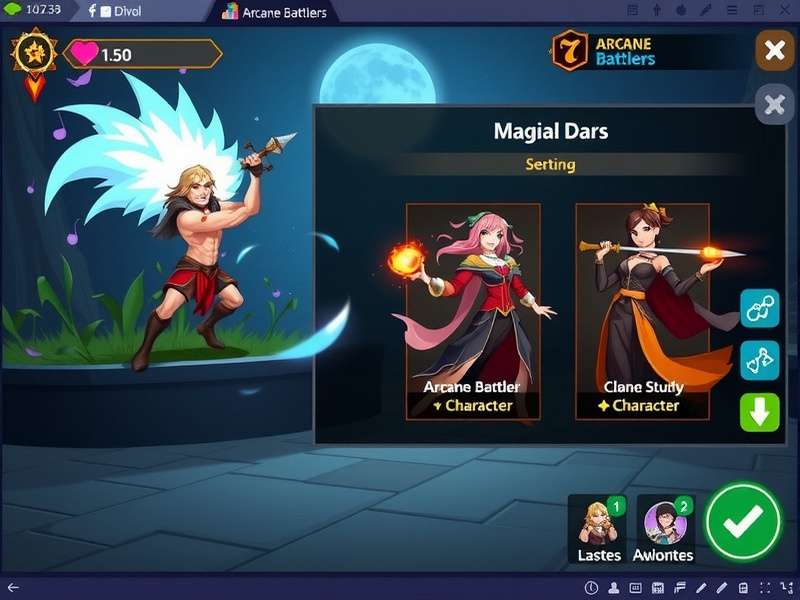 Arcane Battlers character selection screen